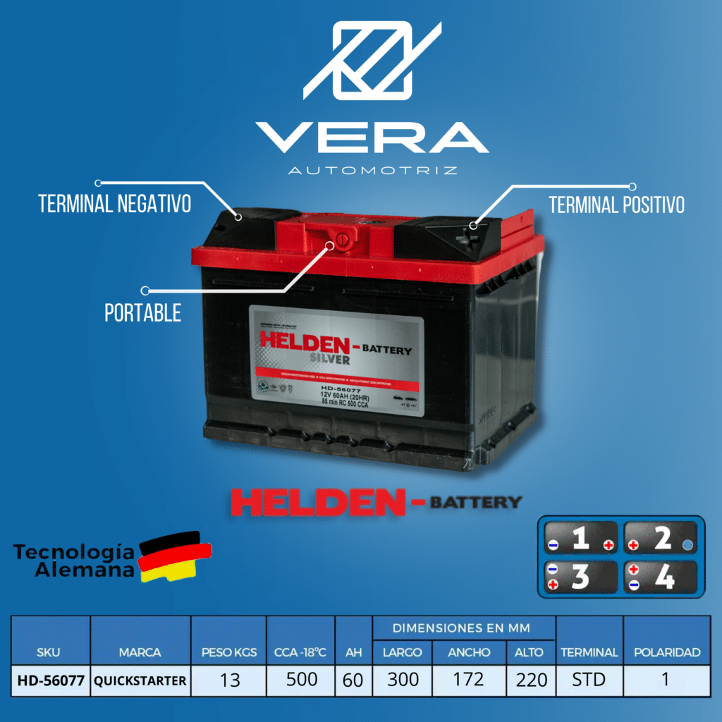 BATERIA (HD-56077) 60AH - 12V 500CCA - POS DER