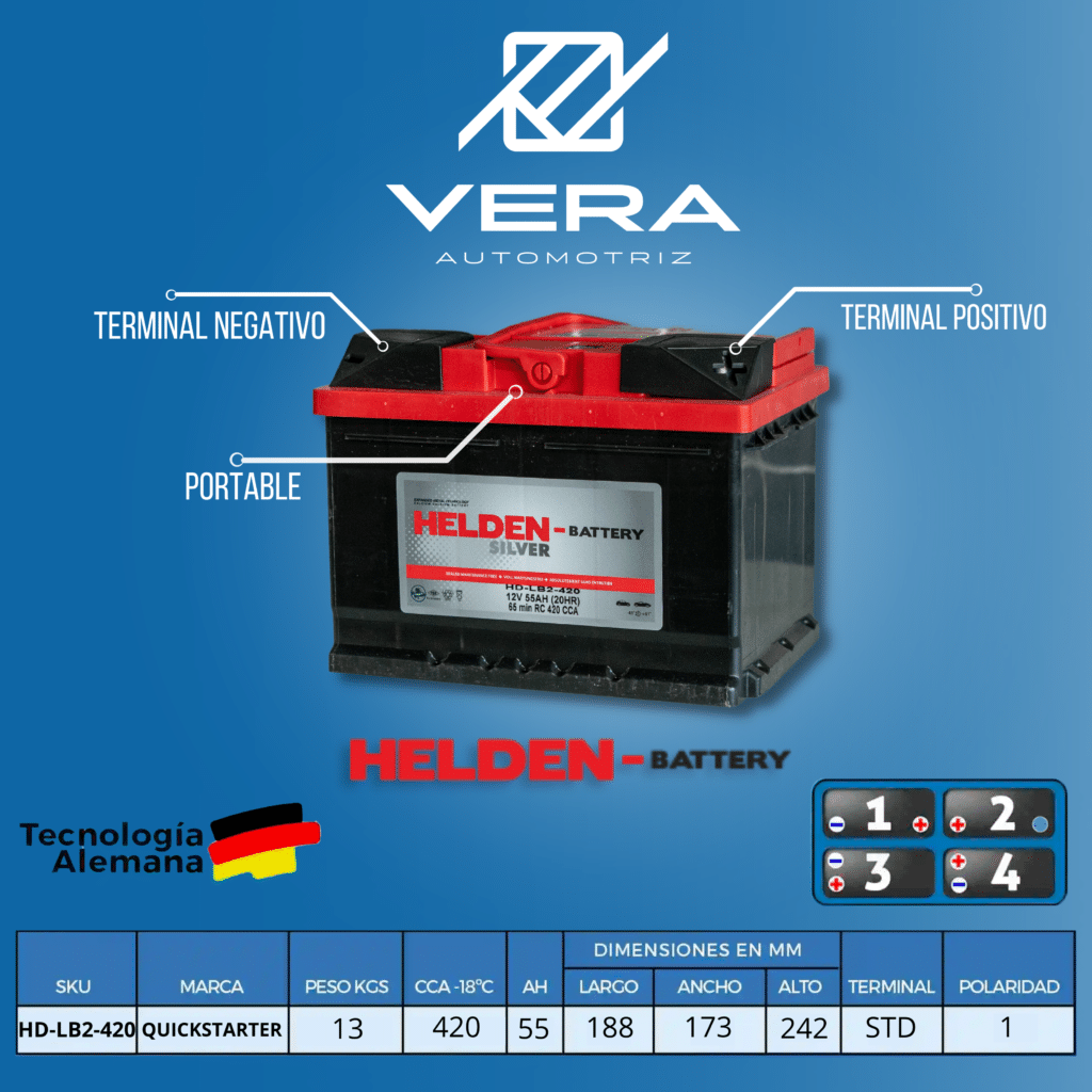BATERIA (HD-LB2-420) - 55AH - 12V 420CCA - POS DER