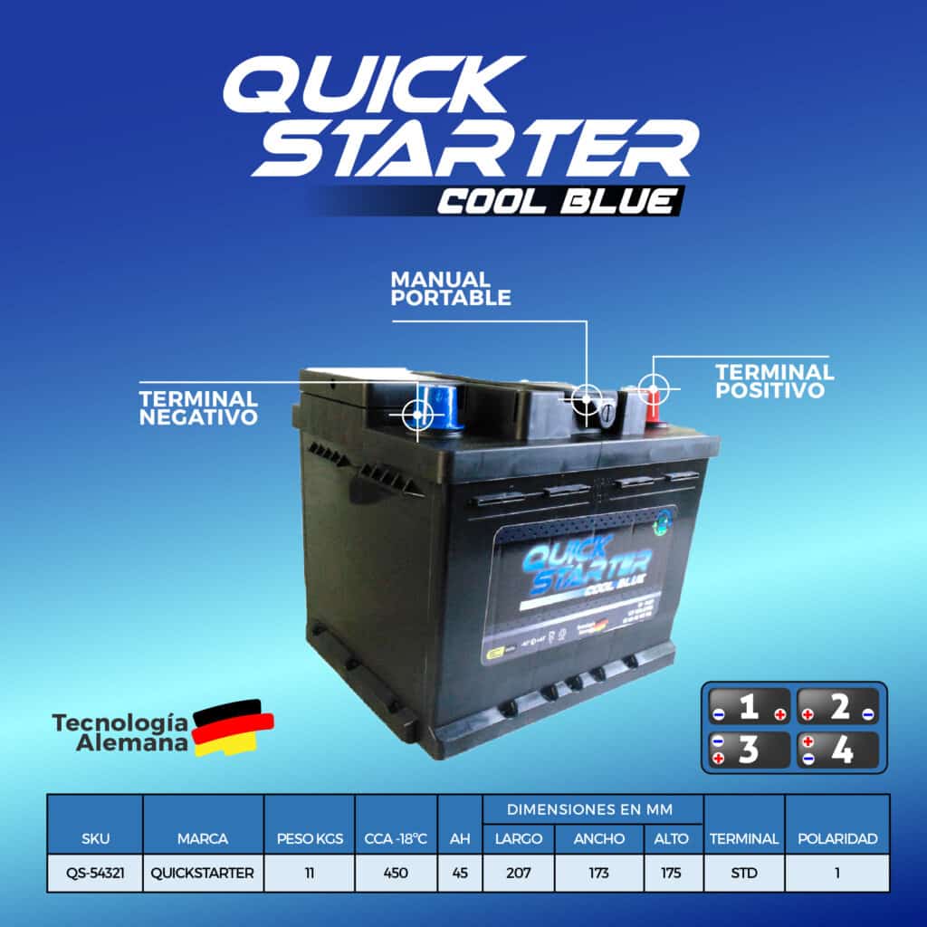 BATERIA (QS-54321) - 45AH - 12V 450CCA - POS DER